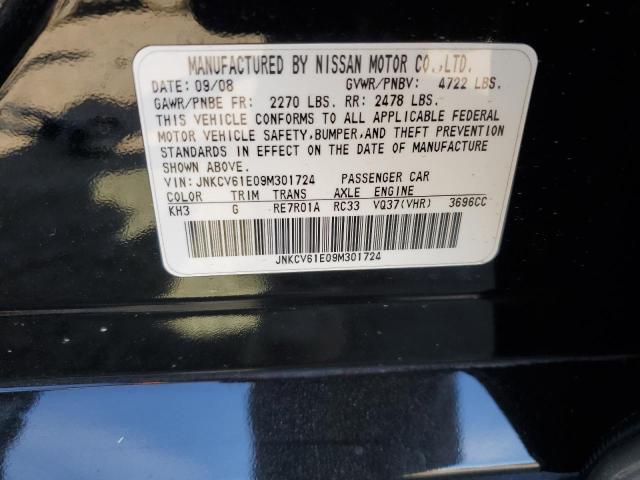 JNKCV61E09M301724 - 2009 INFINITI G37 BASE BLACK photo 13