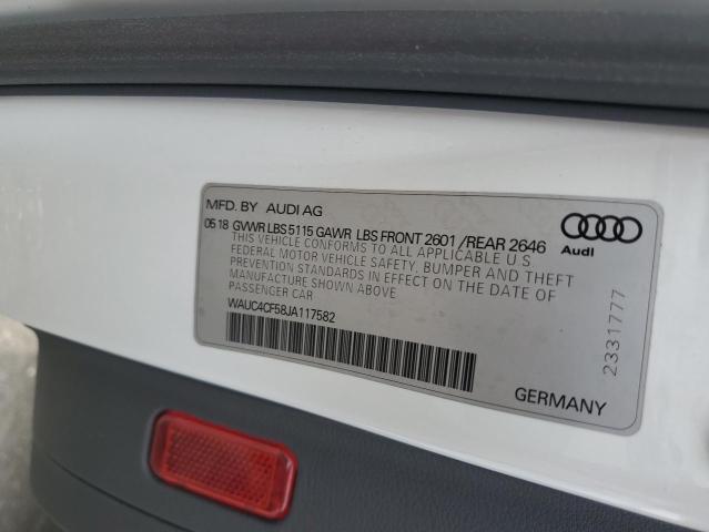 WAUC4CF58JA117582 - 2018 AUDI S5 PRESTIGE 白色 照片 12
