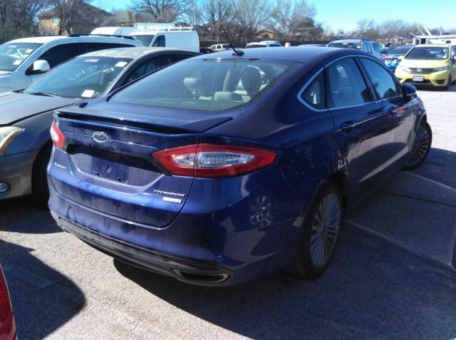 3FA6P0K9XFR268697 - 2015 FORD FUSION TITANIUM BLUE photo 4