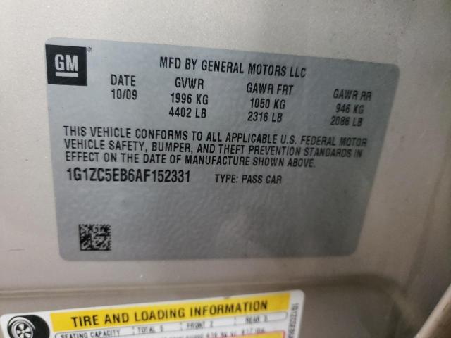 1G1ZC5EB6AF152331 - 2010 CHEVROLET MALIBU 1LT GOLD photo 13