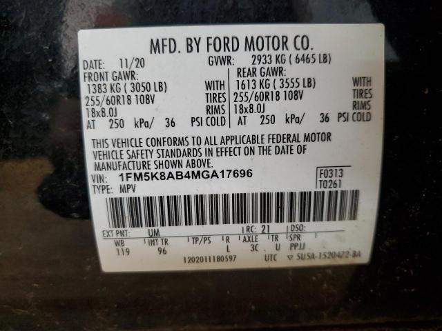 1FM5K8AB4MGA17696 - 2021 FORD EXPLORER POLICE INTERCEPTOR Qara foto 13