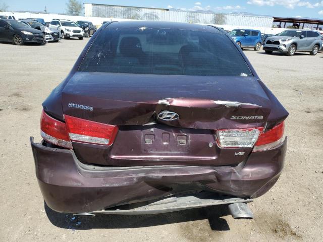 5NPEU46F06H094504 - 2006 HYUNDAI SONATA GLS MAROON photo 6