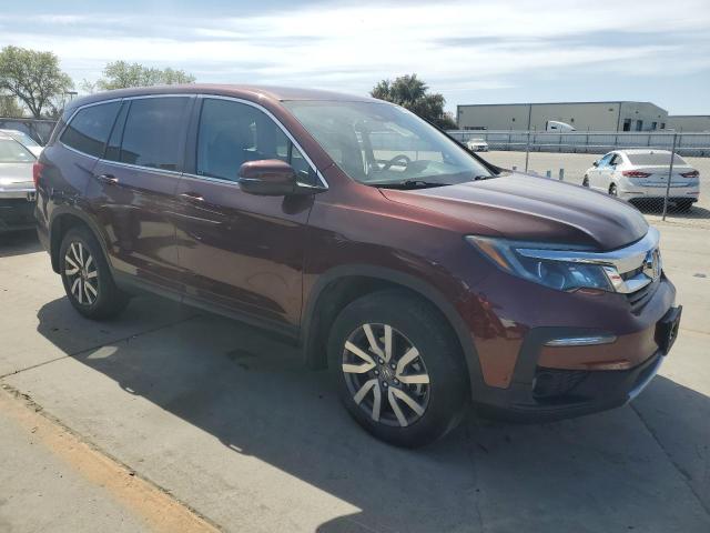 5FNYF5H39MB025371 - 2021 HONDA PILOT EX MAROON photo 4