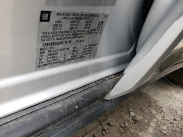 LRBFXBSA3HD110146 - 2017 BUICK ENVISION ESSENCE Արծաթագույն լուսանկար 12