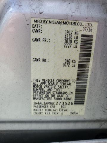 1N4AL3AP9GC273526 - 2016 NISSAN ALTIMA 2.5 SILVER photo 13