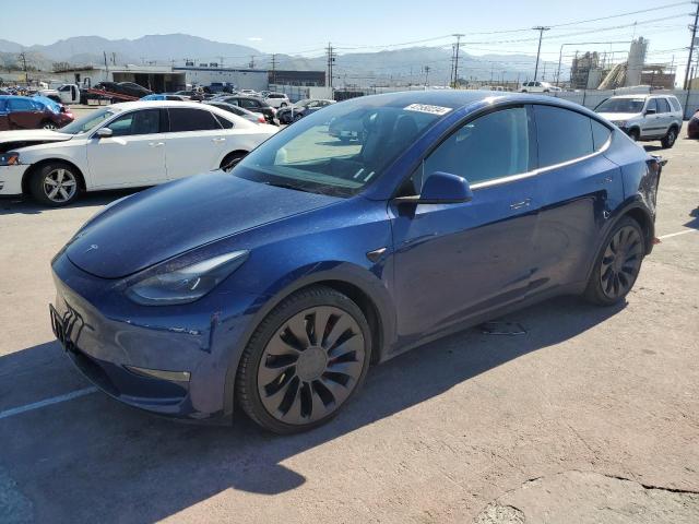 5YJYGDEFXMF305239 - 2021 TESLA MODEL Y BLUE photo 1