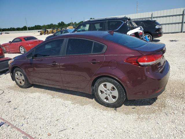 3KPFK4A78HE047352 - 2017 KIA FORTE LX BURGUNDY photo 2