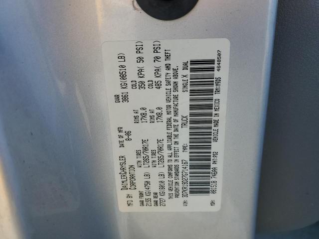 3D7KR19D27G714167 - 2007 DODGE RAM 1500 SILVER photo 12