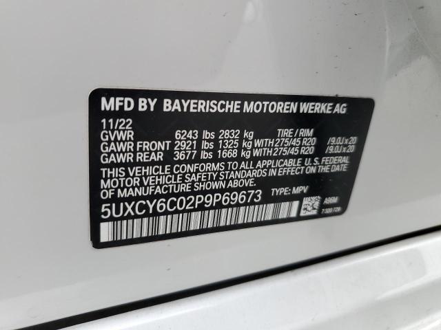 5UXCY6C02P9P69673 - 2023 BMW X6 XDRIVE40I WHITE photo 14