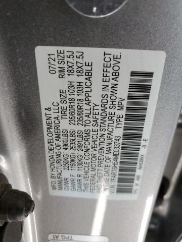 7FART6H54ME033743 - 2021 HONDA CR-V EX SILVER photo 13