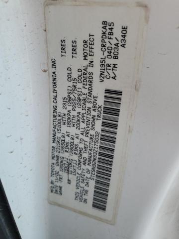 5TESN92N33Z175032 - 2003 TOYOTA TACOMA XTRACAB PRERUNNER თეთრი ფოტო 12