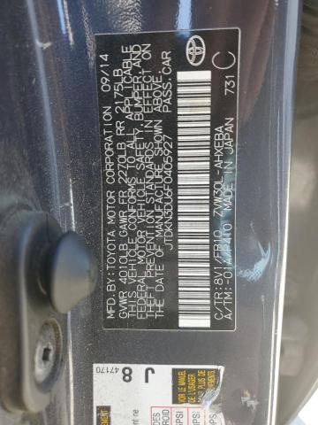 JTDKN3DU6F0405927 - 2015 TOYOTA PRIUS GRAY photo 12