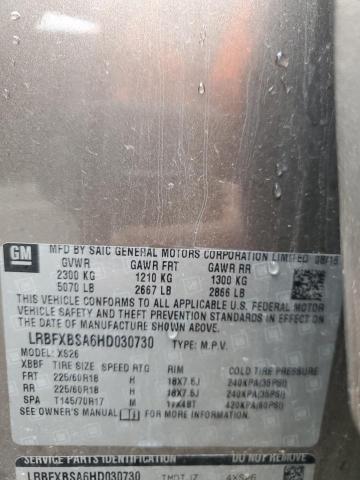 LRBFXBSA6HD030730 - 2017 BUICK ENVISION ESSENCE BROWN photo 12