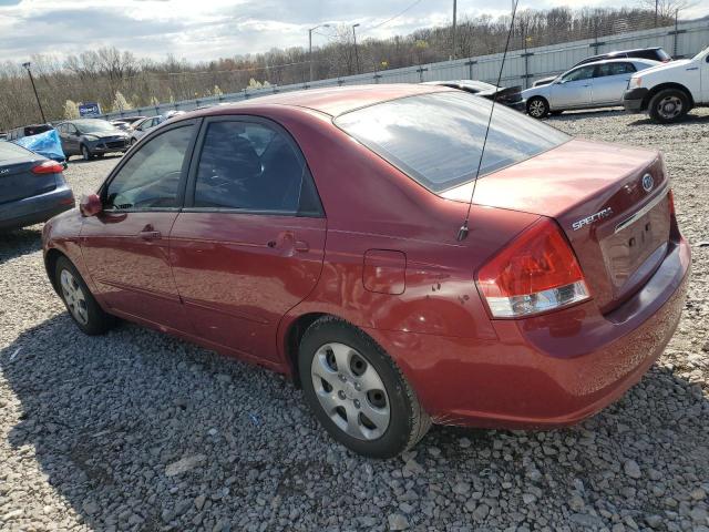 KNAFE221695627568 - 2009 KIA SPECTRA EX RED photo 2