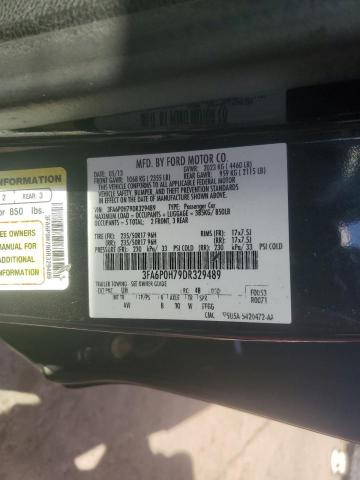 3FA6P0H79DR329489 - 2013 FORD FUSION SE BLACK photo 13