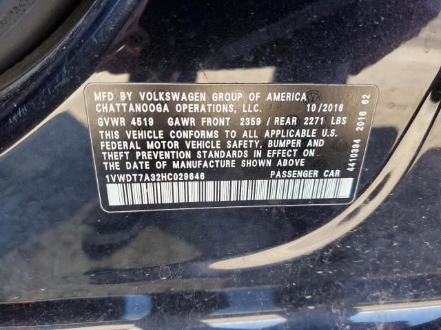 1VWDT7A32HC029646 - 2017 VOLKSWAGEN PASSAT R-LINE Qara foto 12