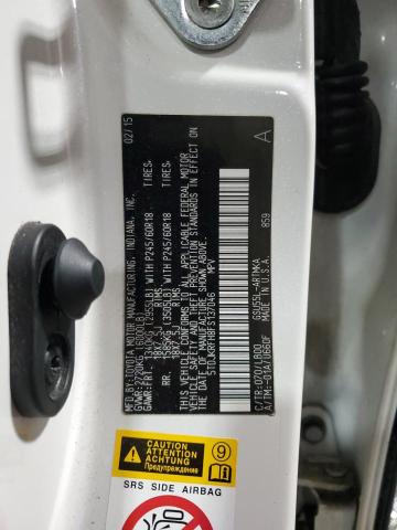 5TDJKRFH8FS137046 - 2015 TOYOTA HIGHLANDER XLE 白色 照片 13