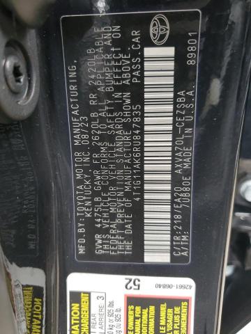 4T1G11AK6RU847835 - 2024 TOYOTA CAMRY SE NIGHT SHADE BLACK photo 12