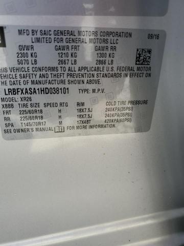 LRBFXASA1HD038101 - 2017 BUICK ENVISION PREFERRED SILVER photo 13