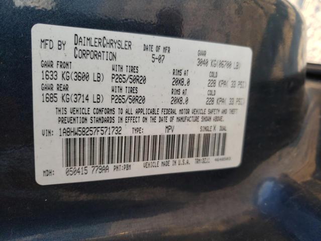 1A8HW58257F571732 - 2007 CHRYSLER ASPEN LIMITED 蓝色 照片 13