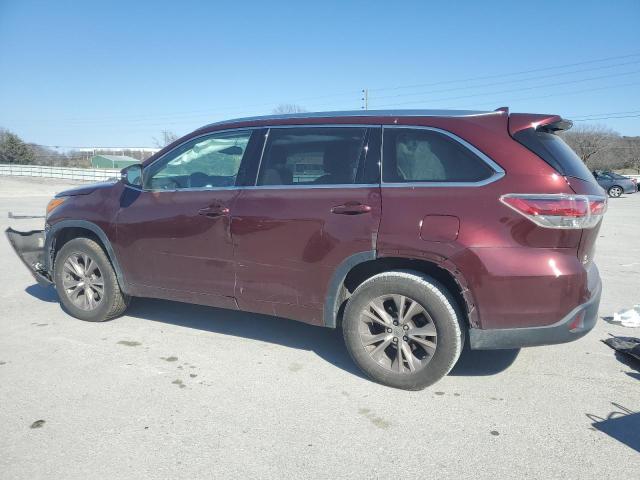5TDKKRFH1ES023800 - 2014 TOYOTA HIGHLANDER XLE 栗色 照片 2