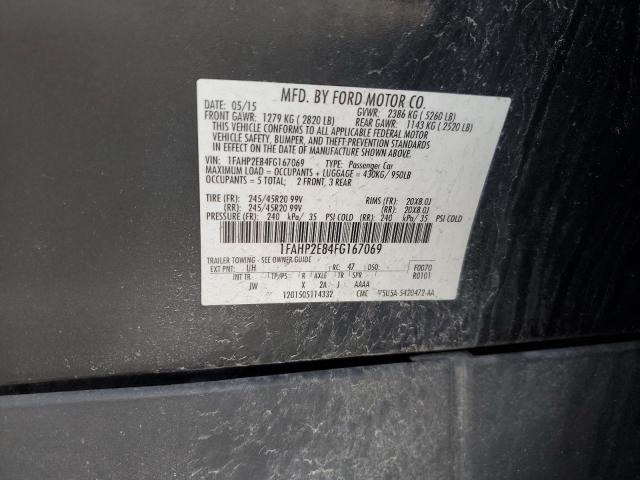 1FAHP2E84FG167069 - 2015 FORD TAURUS SEL BLACK photo 13