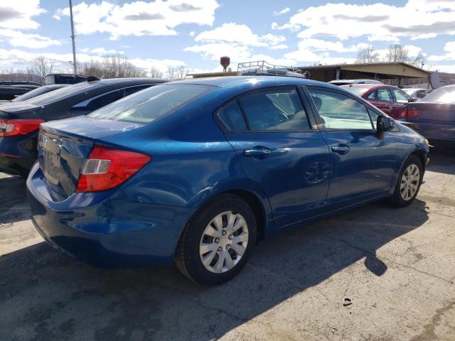 2HGFB2F5XCH535647 - 2012 HONDA CIVIC LX BLUE photo 3