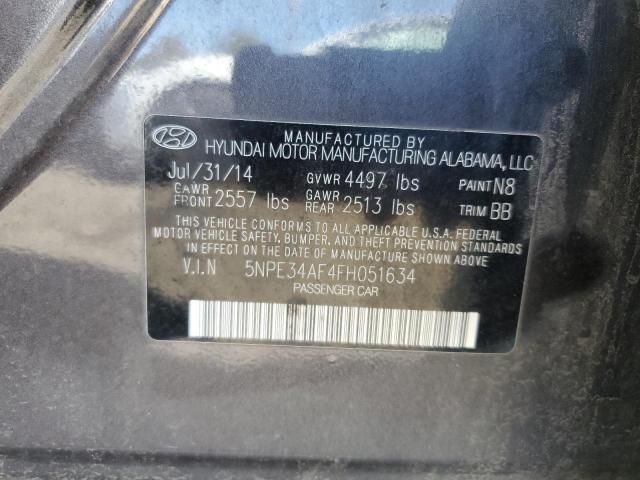 5NPE34AF4FH051634 - 2015 HYUNDAI SONATA SPORT CHARCOAL photo 12