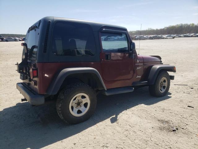 1J4FA49S72P742869 - 2002 JEEP WRANGLER SPORT BURGUNDY photo 3