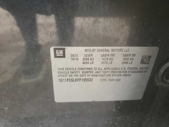 1G11F5SLXFF195532 - 2015 CHEVROLET MALIBU LTZ GRAY photo 12