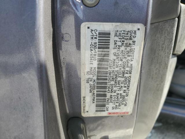 JT2BF28K0X0173643 - 1999 TOYOTA CAMRY LE GRAY photo 12