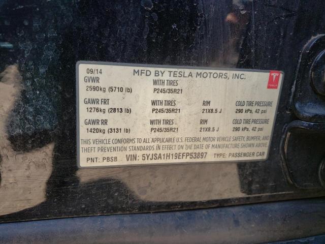 5YJSA1H19EFP53897 - 2014 TESLA MODEL S შავი ფოტო 12