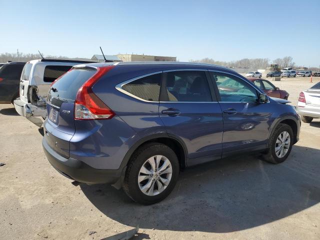 2HKRM4H74DH684502 - 2013 HONDA CR-V EXL BLUE photo 3