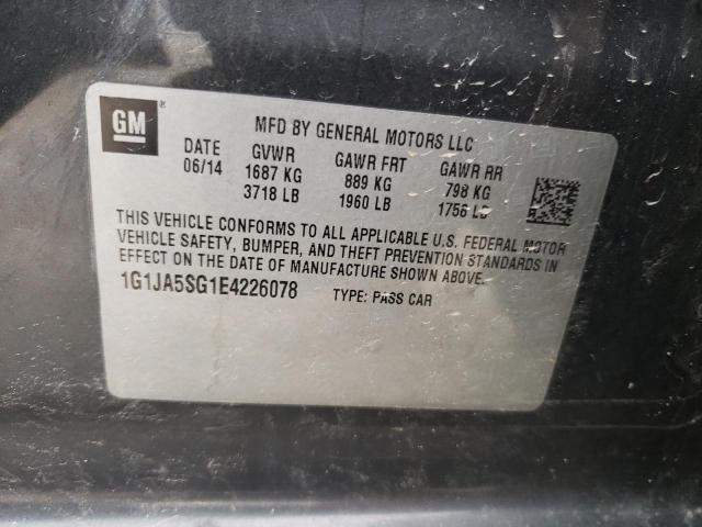 1G1JA5SG1E4226078 - 2014 CHEVROLET SONIC LS გრაფიტი ფოტო 12