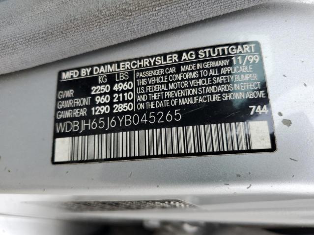 WDBJH65J6YB045265 - 2000 MERCEDES-BENZ E 320 SILVER photo 12