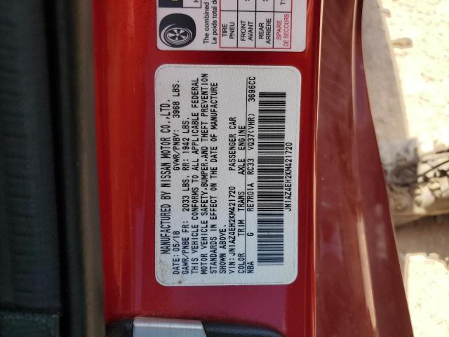 JN1AZ4EH2KM421720 - 2019 NISSAN 370Z BASE RED photo 12