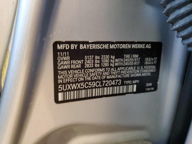 5UXWX5C59CL720473 - 2012 BMW X3 XDRIVE28I SILVER photo 12