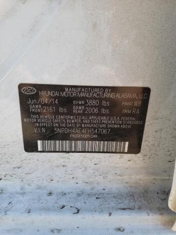 5NPDH4AE4FH547067 - 2015 HYUNDAI ELANTRA SE WHITE photo 12