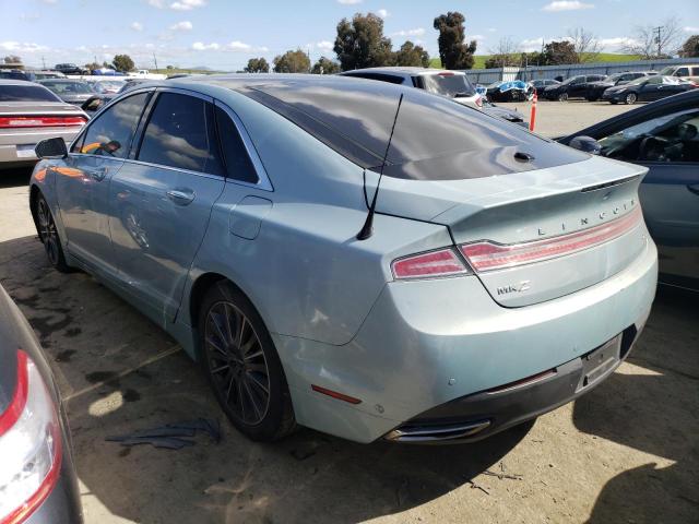 3LN6L2LU3ER813668 - 2014 LINCOLN MKZ HYBRID BLUE photo 2