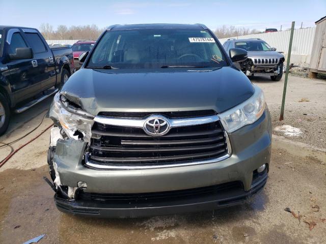 5TDKKRFH5ES023363 - 2014 TOYOTA HIGHLANDER XLE GREEN photo 5