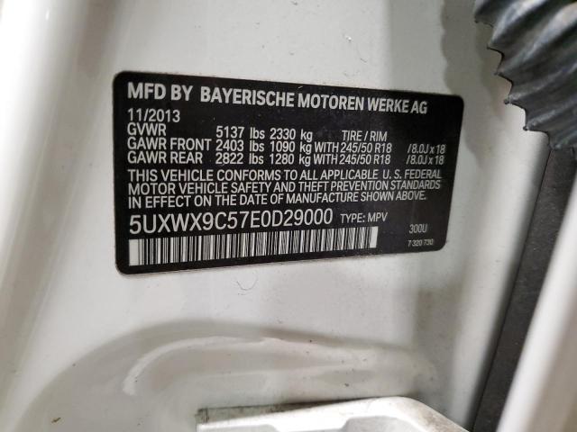 5UXWX9C57E0D29000 - 2014 BMW X3 XDRIVE28I WHITE photo 12