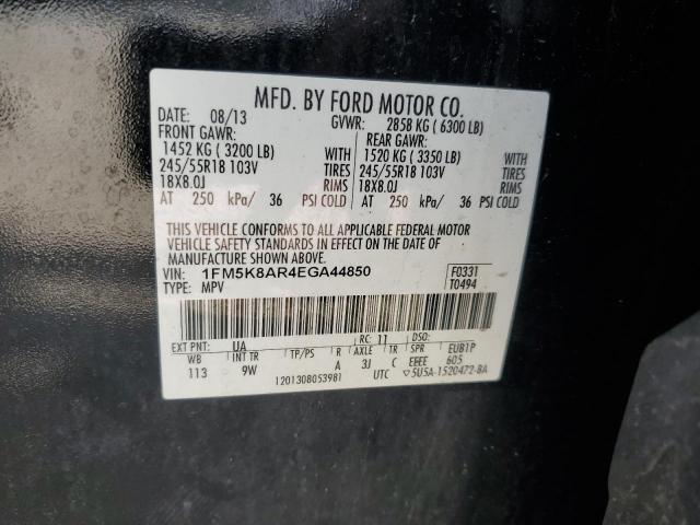 1FM5K8AR4EGA44850 - 2014 FORD EXPLORER POLICE INTERCEPTOR BLACK photo 13