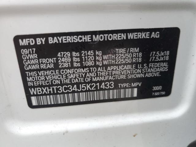 WBXHT3C34J5K21433 - 2018 BMW X1 XDRIVE28I WHITE photo 13