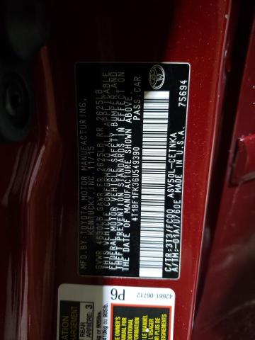 4T1BF1FK3GU549390 - 2016 TOYOTA CAMRY LE MAROON photo 13