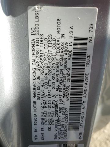 5TETU62N57Z323127 - 2007 TOYOTA TACOMA PRERUNNER ACCESS CAB SILVER photo 12