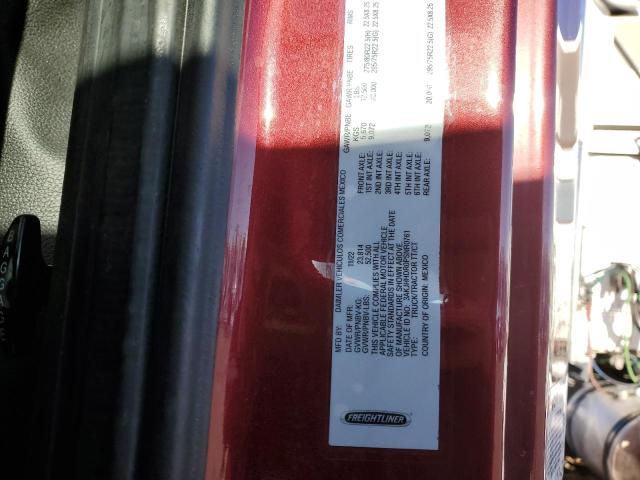 3AKJHHDR0PSNR0761 - 2023 FREIGHTLINER CASCADIA 1 BURGUNDY photo 10