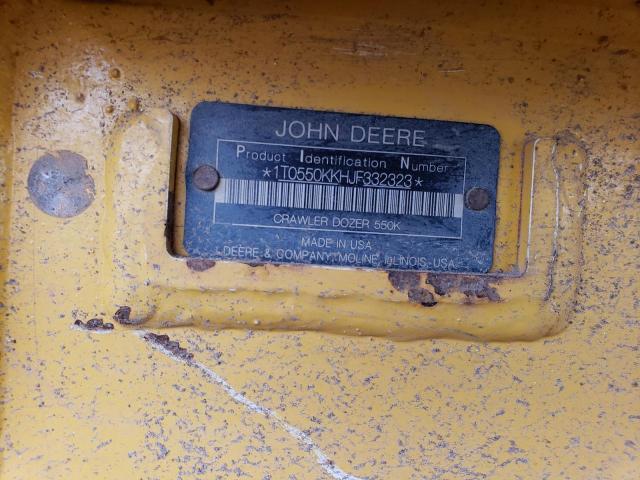 1T0550KKHJF332323 - 2018 JOHN DEERE COMMERCIAL YELLOW photo 10