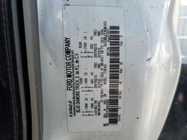 3FRXF7FJ0DV016852 - 2013 FORD F750 SUPER DUTY WHITE photo 10