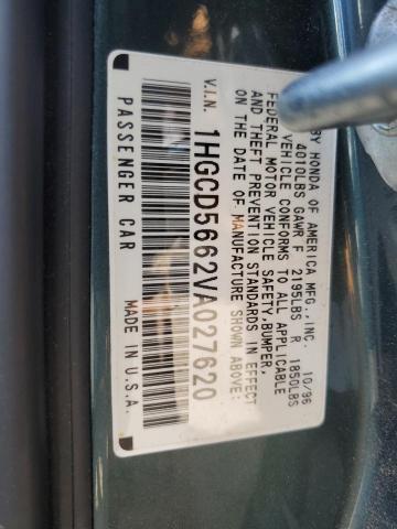 1HGCD5662VA027620 - 1997 HONDA ACCORD EX GREEN photo 12