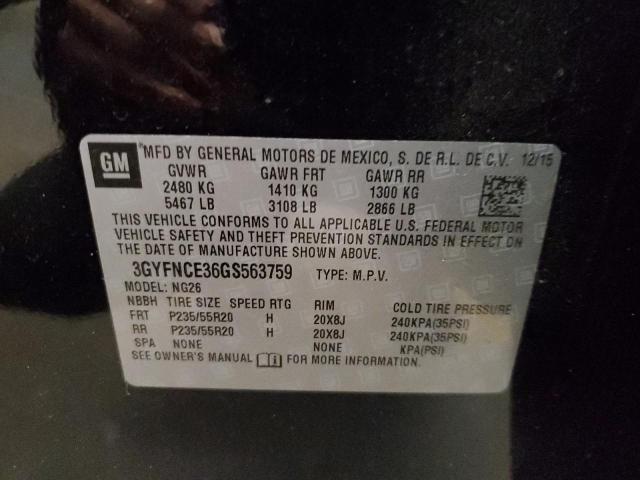 3GYFNCE36GS563759 - 2016 CADILLAC SRX PERFORMANCE COLLECTION Қара фото 12